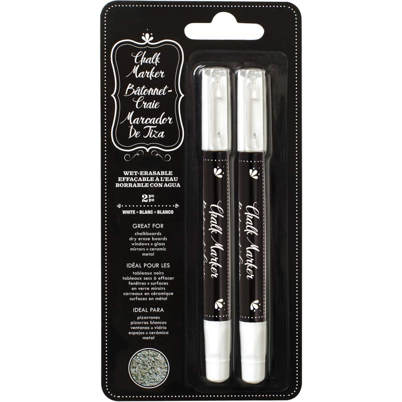 American Crafts™ White Erasable Chalk Markers, 2ct.